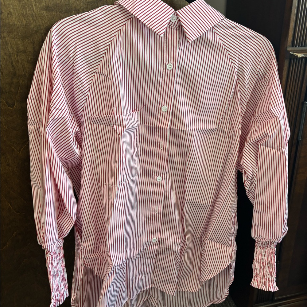 ViVI Red and White Striped Shirt